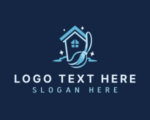 House - House Broom Cleaning logo design