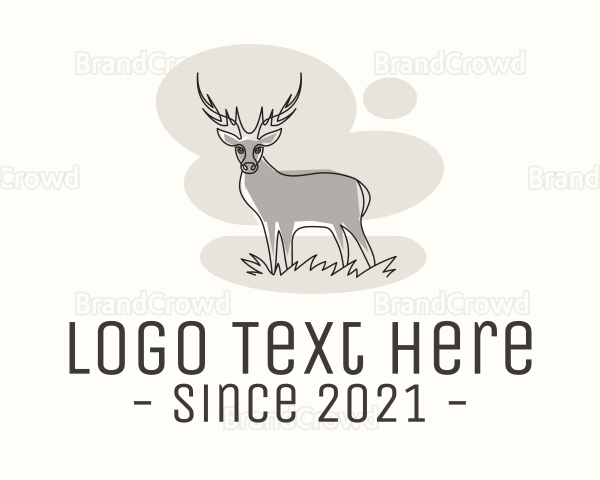 Gray Wild Deer Logo
