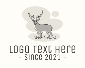 Hunting - Gray Wild Deer logo design