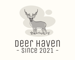 Deer - Gray Wild Deer logo design