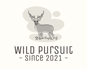 Hunt - Gray Wild Deer logo design