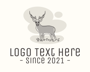 Minimal - Gray Wild Deer logo design