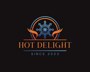 Snowflake HVAC Temperature logo design