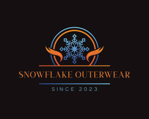 Snowflake HVAC Temperature logo design