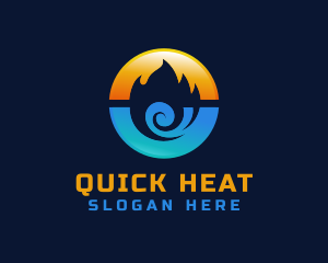 Fire Heat Cooling logo design