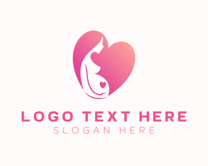 Children - Pregnant Mother Heart logo design