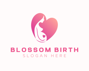 Obstetrician - Pregnant Mother Heart logo design