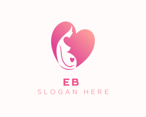 Baby - Pregnant Mother Heart logo design