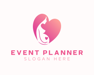Mother - Pregnant Mother Heart logo design
