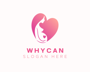 Doula - Pregnant Mother Heart logo design