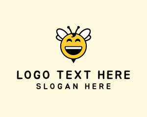 Bee - Happy Bee Insect logo design