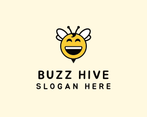 Happy Bee Insect logo design