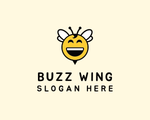 Happy Bee Insect logo design