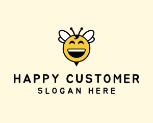 Happy Bee Insect logo design