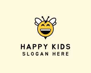 Happy Bee Insect logo design