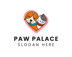 Pet - Cute Pet Heart logo design