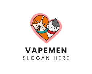 Cute Pet Heart logo design