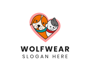 Cute Pet Heart logo design