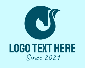 Teal - Teal Leaf Horse logo design