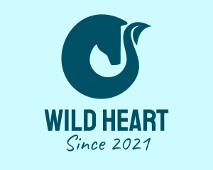 Endangered - Teal Leaf Horse logo design