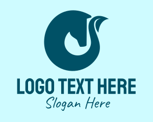 Teal Leaf Horse Logo