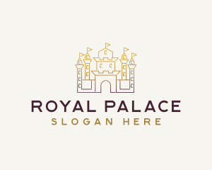 Palace - Castle Fortress Structure logo design