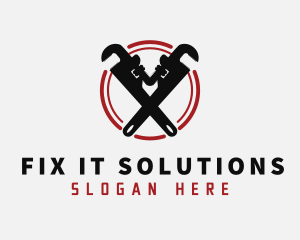 Repairman - Pipe Wrench Repairman logo design