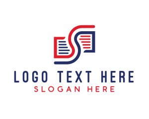 American - Pages Letter S logo design