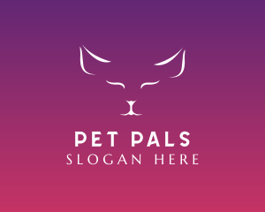 Minimalist Cat Pet logo design