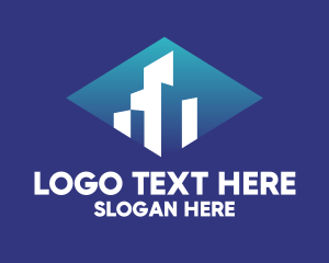 Mortgage - Blue Buildings Glare logo design