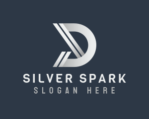 Silver - Silver Cryptocurrency Letter D logo design
