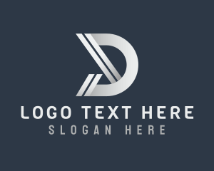 Grey - Silver Cryptocurrency Letter D logo design