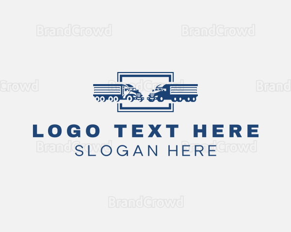 Trailer Truck Logistics Logo