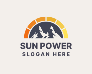 Solar Power Mountain logo design