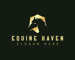 Equine Horse Shield logo design