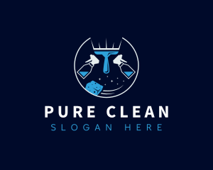 Disinfection Maintenance Cleaner logo design