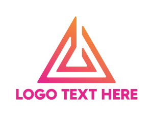Triangular - Abstract Pink Arrow logo design