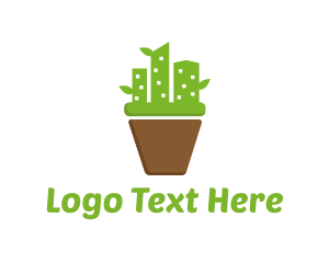Ecology - Cactus City Pot logo design