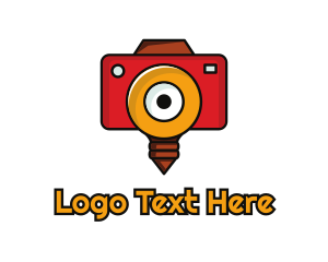 Shutter - Camera Flash Bulb logo design