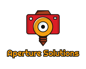 Aperture - Camera Flash Bulb logo design