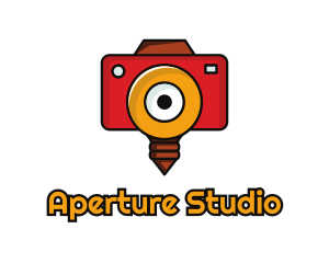 Aperture - Camera Flash Bulb logo design