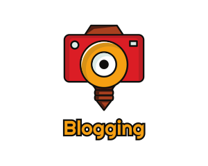 Photographer - Camera Flash Bulb logo design