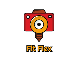 Lens - Camera Flash Bulb logo design