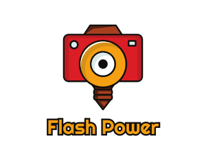 Camera Flash Bulb  logo design