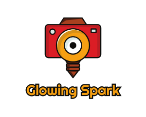 Camera Flash Bulb  logo design