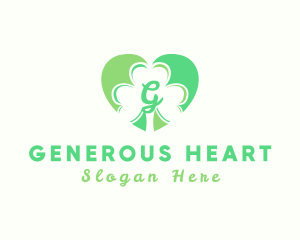 Clover Heart Letter logo design