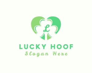 Clover Heart Letter logo design