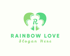 Clover Heart Letter logo design