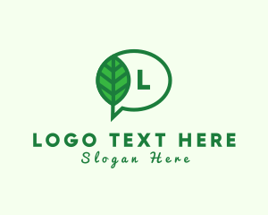 Talk - Natural Leaf Environment Chat logo design