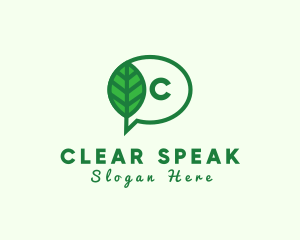 Natural Leaf Environment Chat  logo design